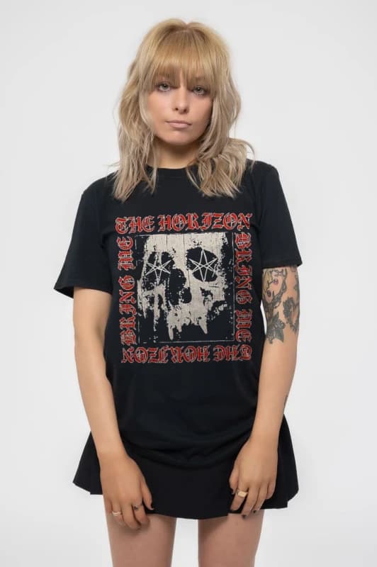 Bring Me The Horizon Metal Skull T Shirt Black unisex