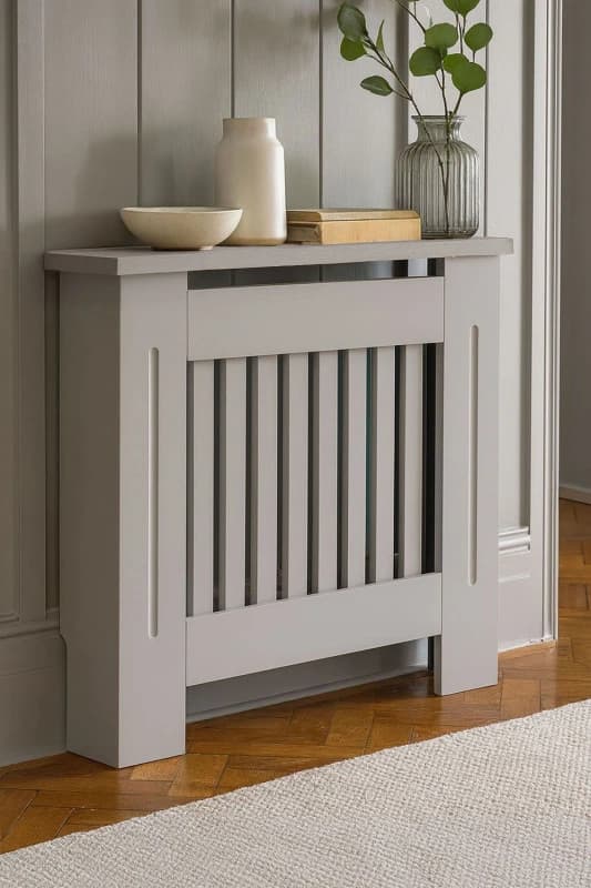 Neo Grey Belgravia Decorative Radiator Cover Size: Medium Grey Unisex Medium
