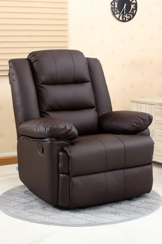 Loxley Leather Recliner Chair - Brown, Brown 5.05574E+12