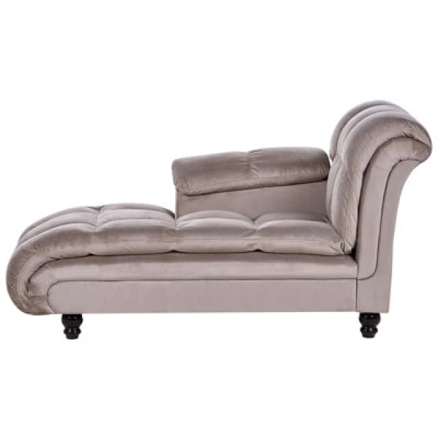 Beliani Right-Hand Chaise Lounge Lormont Fabric Taupe