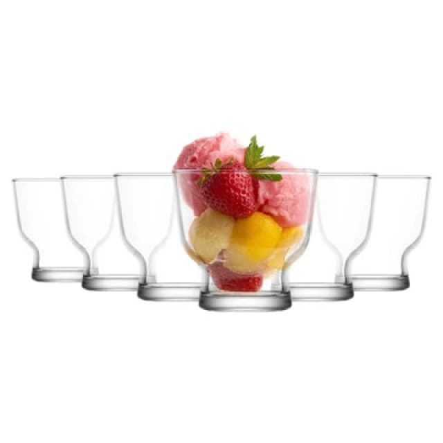 LAV Petit Glass Ice Cream Bowls - 240ml - Pack of 6 Clear unisex