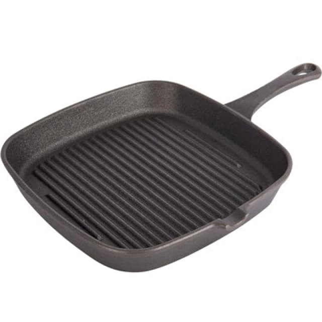 Gr8 Home Cast Iron Non Stick Square Frying Griddle Pan Black