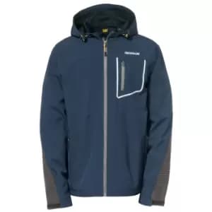 Caterpillar Capstone Mens Hooded Softshell Jacket / Workwear (Medium) (Marine)