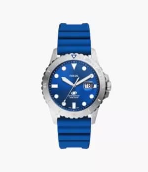 Fossil Men Fossil Blue Dive Three-Hand Date Blue Silicone Watch