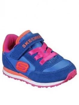 Skechers Toddler Girls Strap Trainers - Blue, Size 5 Younger
