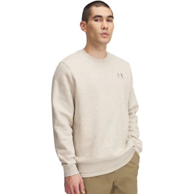 Under Armour Mens Icon Fleece Crew Sweatshirt Brown male S