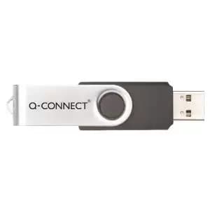 Q-Connect USB 2.0 Swivel 4GB Flash Drive SilverBlack KF41511 KF41511