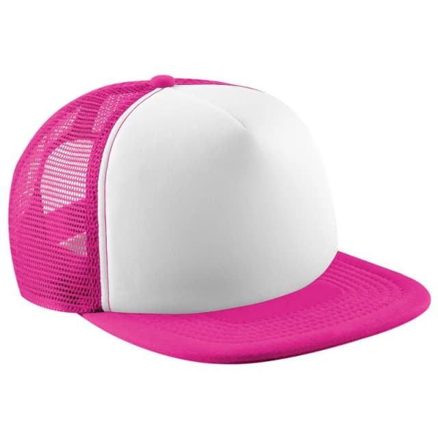 Beechfield Vintage Snapback Mesh Trucker Cap in Fuchsia Fuchsia Unisex One Size