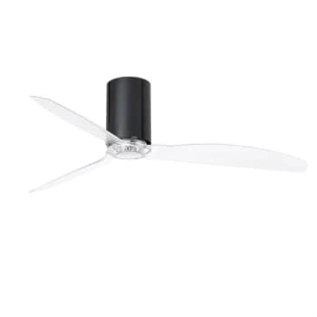 Mini Medium Ceiling Fan Clear, Black Gloss - Optional LED Light Sold Separately
