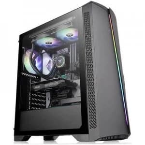 Thermaltake H350 TG RGB Midi tower PC casing Black Built-in fan, Window, Dust filter