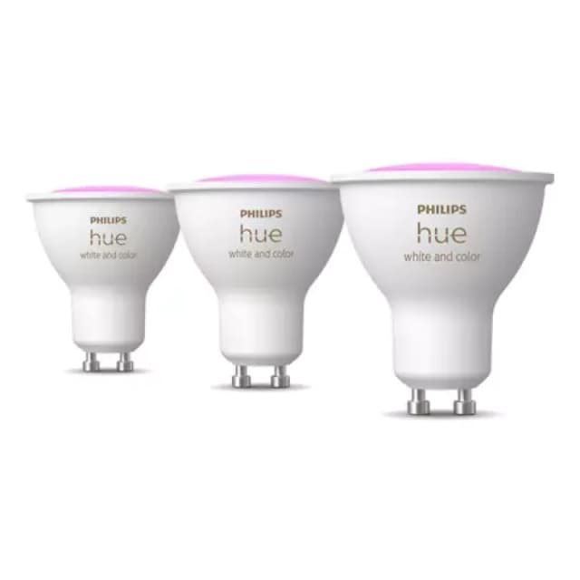 Philips Hue White and Colour Ambience GU10 Smart Bulb - 3 Pack - White