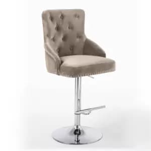 Shankar Mink Brushed Velvet Chaise Luxury Bar Stool