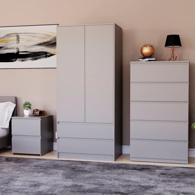 Lassic Vida Designs 3 Piece Denver Bedroom Set 3 Grey unisex One Size