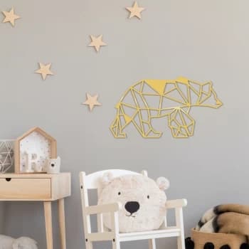 Bear2 Metal Decor - Gold Gold Decorative Metal Wall Accessory