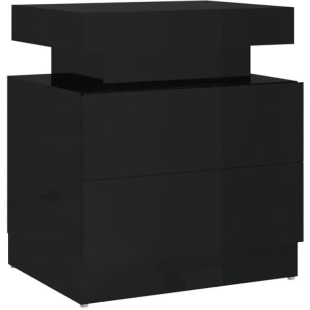 VIDAXL Bedside Cabinet High Gloss Black 45x35x52cm Engineered Wood Vidaxl 8720286344545