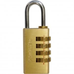 Faithfull Brass Combination Padlock 20mm Standard