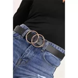 I Saw It First Black Double Circle Belt - Black