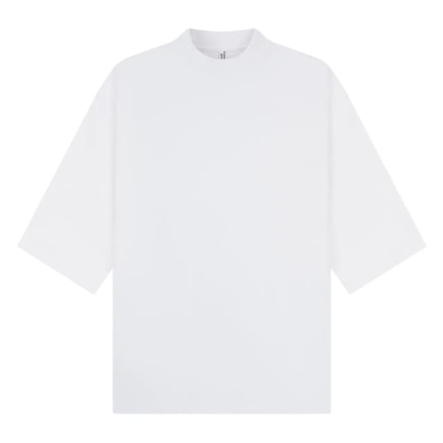 Casual Classics Mens Combed Ringspun Cotton Extended Neckline Oversized Short-Sleeved T-Shirt in White Size: XS White Male XS