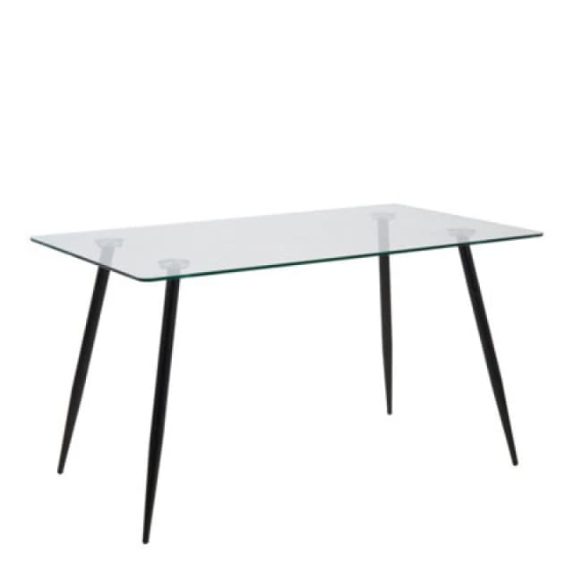 Furniture To Go Wilma Dining Table with Glass Top in Black Unisex