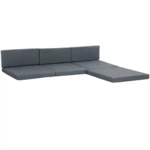 Outsunny Outdoor 7pc Cushion Pad Set for Rattan Furniture - Grey