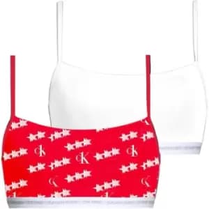 Calvin Klein 2 Pack CK One Cotton Bralettes - Red