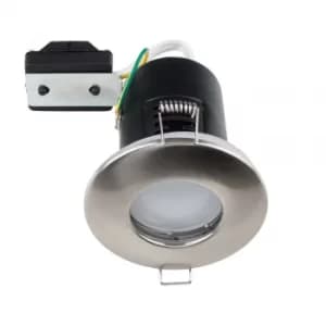 MiniSun Domed Bezel IP65 Fire Rated Bathroom Downlight in Satin Nicke