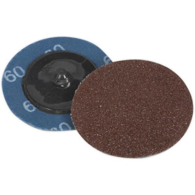 Loops 10 PACK - 50mm Quick Change Mini Sanding Discs - 60 Grit Aluminium Oxide Sheet Multi