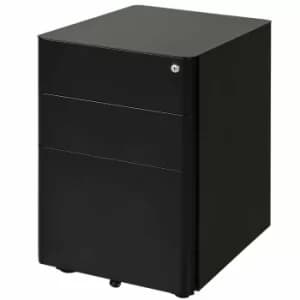 Hudson 3 Drawer Metal Filing Cabinet, black