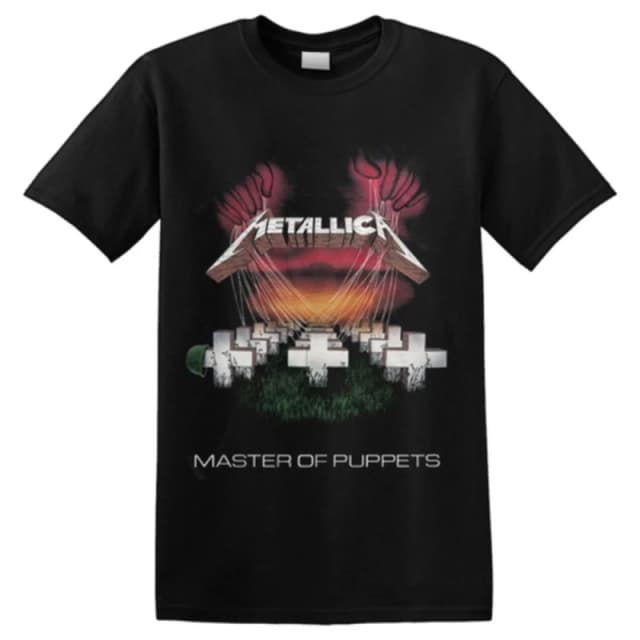 Metallica Mens Master Of Puppets European Tour '86 Back Print T-Shirt in Black Size: Medium Black Male M