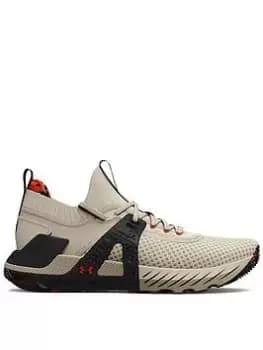 Under Armour Training Project Rock 4 Marble Trainers, Stone, Size 11, Men