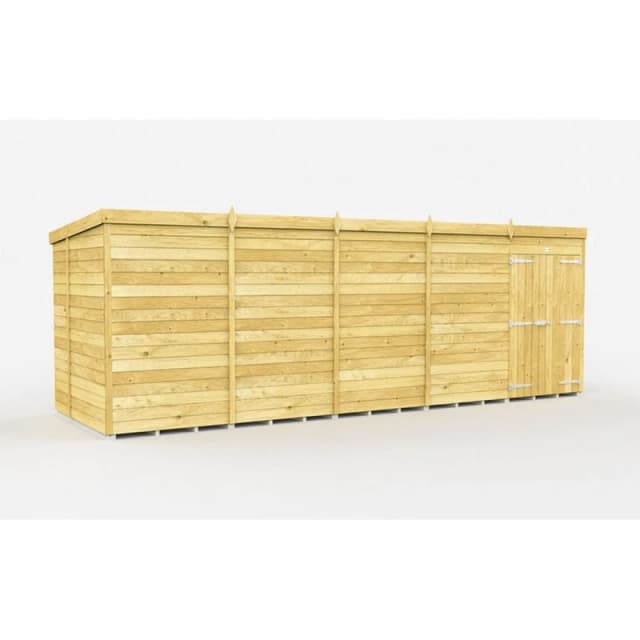 Buttercup Farm 19 x 6 Feet Pent Shed - Double Door W/O Window - L178 x W560 x H201cm in Brown Brown Unisex