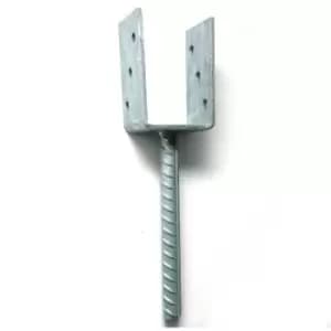 Moderix Zinc Plated U Type Post Fence Foot Anchors - Size 71 x 60 x 120 x 5mm, P
