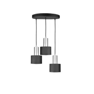 Luce Cluster Pendant Ceiling Light Black, Silver, 30cm, 3x E27