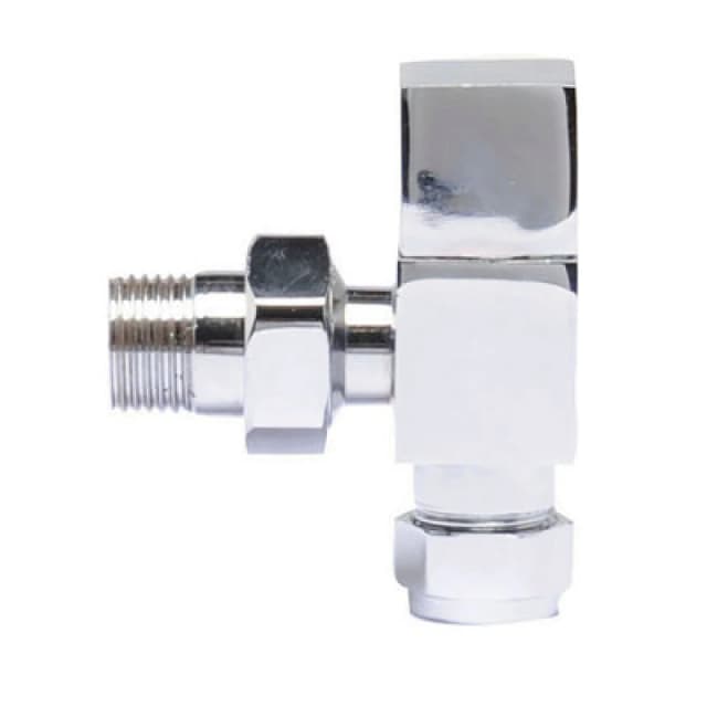 Balterley Angled Square Radiator Valves Sold in Pairs Chrome Silver unisex