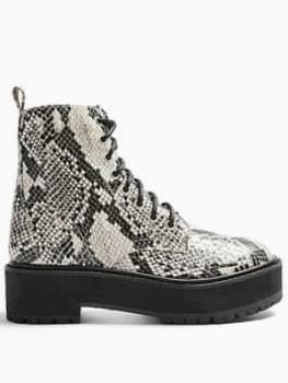 Topshop Brazen Chunky Boots - Natural, Size 4, Women