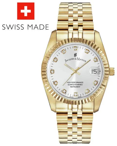 Jacques du Manoir Unisex Gold Plated Bracelet Watch