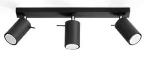 3 Light Spotlight Bar Black, GU10