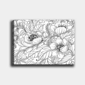 MANDALA76 White Black Decorative Canvas Painting