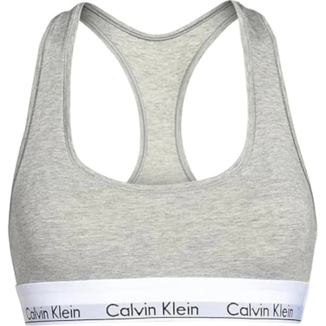 Calvin Klein Modern Cotton Logo Bralette Unlined Bralettes 8 (XS) Grey 42433902310