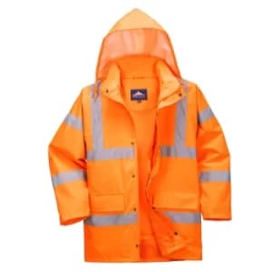 Oxford Weave 300D Class 3 Breathable Hi Vis Jacket Orange 2XL