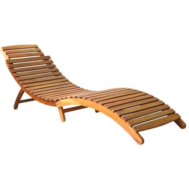 VIDAXL Sun Lounger Solid Acacia Wood Brown Vidaxl 46650