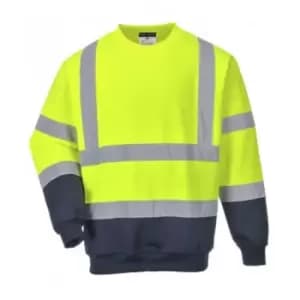 Mens Hi-Vis Two Tone Sweatshirt (xl) (Yellow/Navy) - Yellow/Navy - Portwest