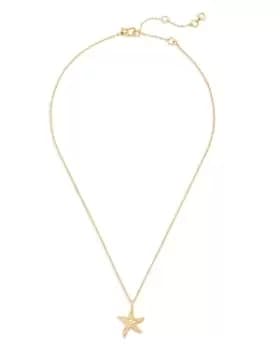 kate spade new york Sea Star Pave Starfish Pendant Necklace in Gold Tone, 16-19