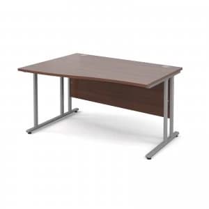 Maestro 25 SL Left Hand Wave Desk 1400mm - Silver Cantilever Frame wa