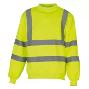 Yoko Unisex Hi-Vis Heavyweight Sweatshirt (Pack of 2) (L) (Hi-Vis Yellow)