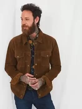 Joe Browns Good Times Suede Jacket - Tan, Size L, Men