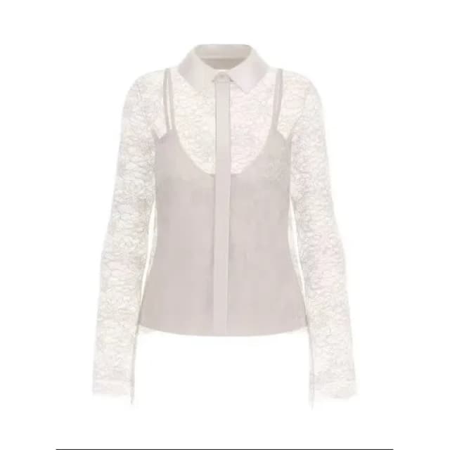 Guess Long sleeve blouse For Her Guess Antoinette Lace Blanc Female M