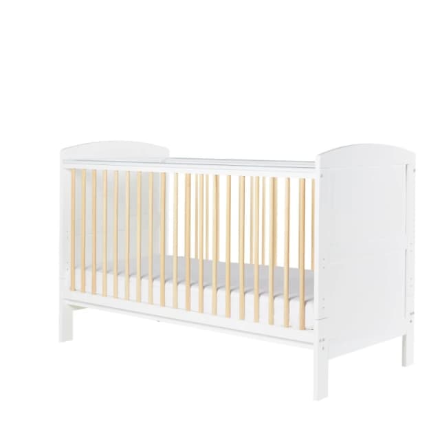 Ickle Bubba Coleby Scandi Cot Bed and All Seasons Mattress White unisex one