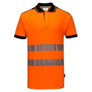 Portwest Mens PW3 Hi-Vis Polo Shirt (3XL) (Orange/Black)