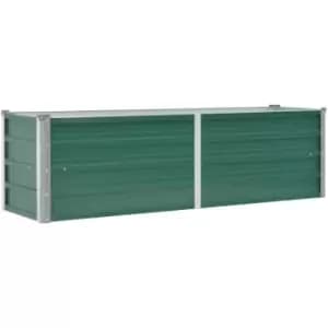 Garden Raised Bed Galvanised Steel 160x40x45cm Green vidaXL - Green